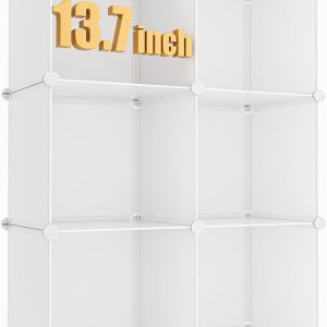 White Six-Cube Storage Organiser, Larger Size for Desk or Home Office